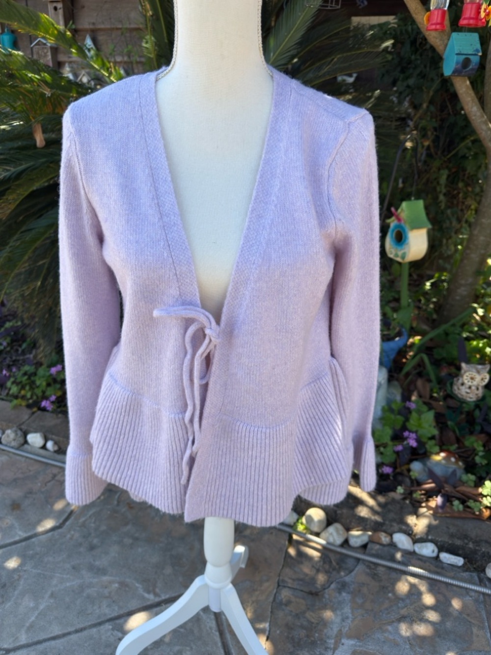 Boston Proper‎ Lilac Tie-Front Cardigan Sweater
